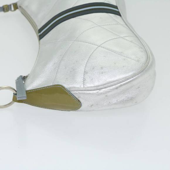 PRADA Shoulder Bag Leather Silver Auth bs12581 - Picture 4 of 16